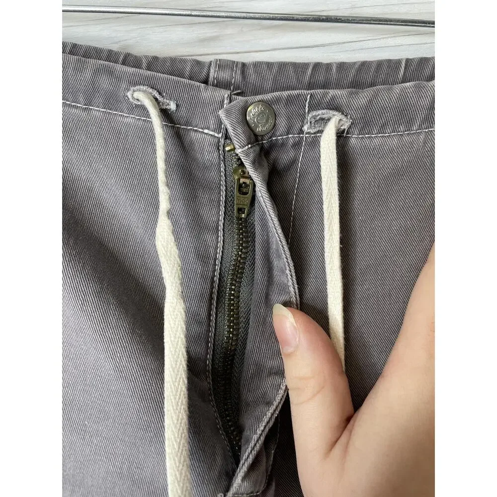 Angels Cargo Shorts Womens Size 7 Gray Cotton Utility Drawstring Zip Fly Pockets